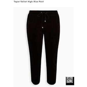 TORRID PULL-ON RELAXED TAPER VELVET HIGH-RISE PANT